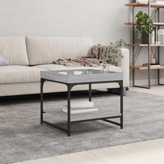 VidaXL Coffee Table Sonoma Grey 49.5x49.5x45 Cm Engineered Wood 832811
