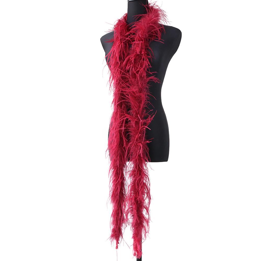 1Ply Ostrich Feather Boa Long High Quality Ostrich Feather Scarf Trims for Party Halloween Clothing Decoration Shawl 2 Meters
