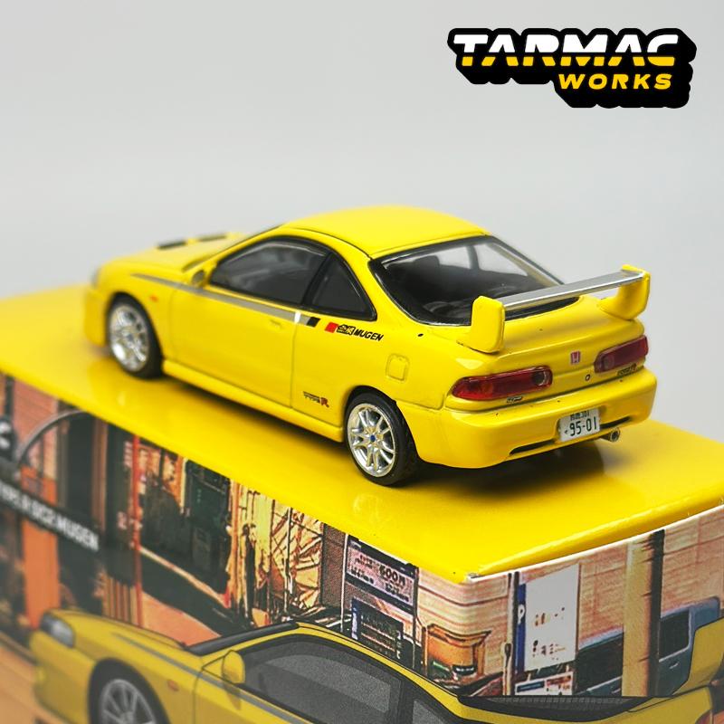 Tarmac Works 1:64 TW Honda Integra TYPE R DC2 MUGEN Sunlight Yellow Alloy Car Model Chase