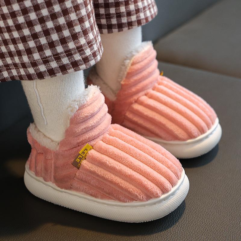 Winter Children's Shoes Outdoor Fuzzy Antiskid Cotton Slippers Indoor Soft Boys Slippers Classic Fur Girl House Slippers