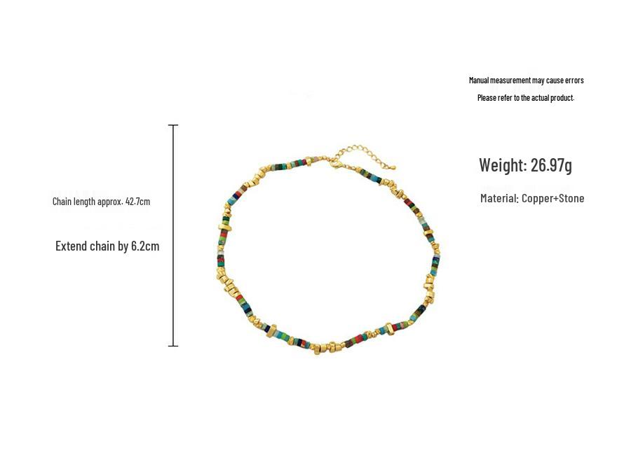 Retro Bohemian Stone Beaded Choker Necklace for Women