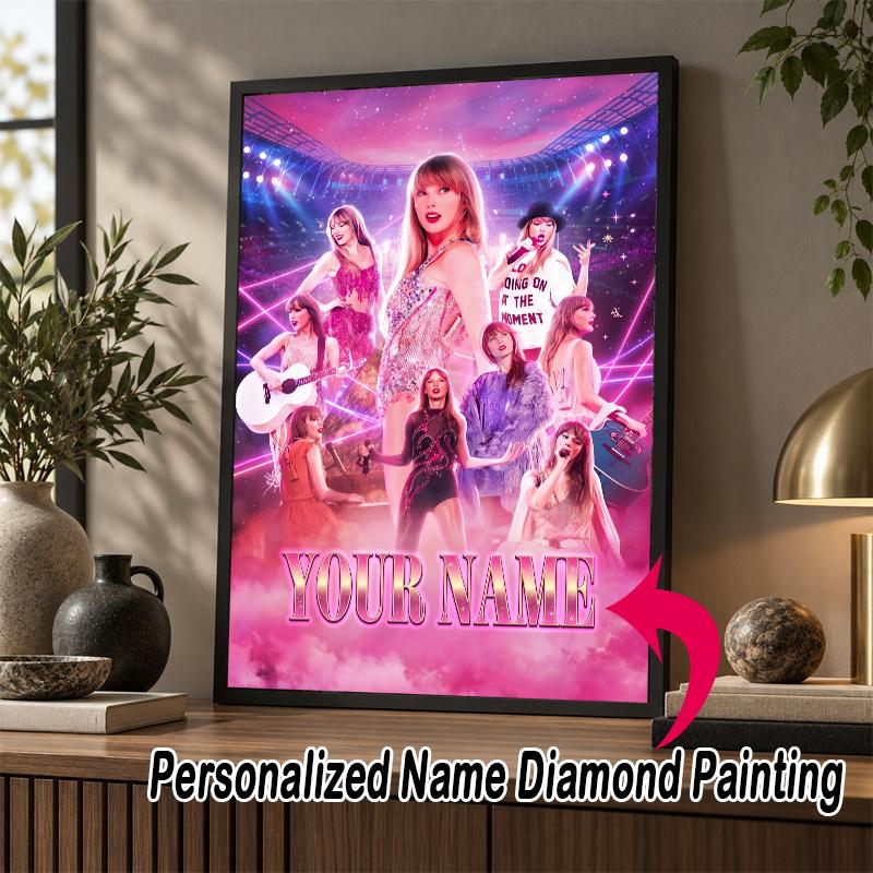 Custom Name Taylor Swift 5D Diamond Painting Personalized Full Drill Diamond Art Kit Gift