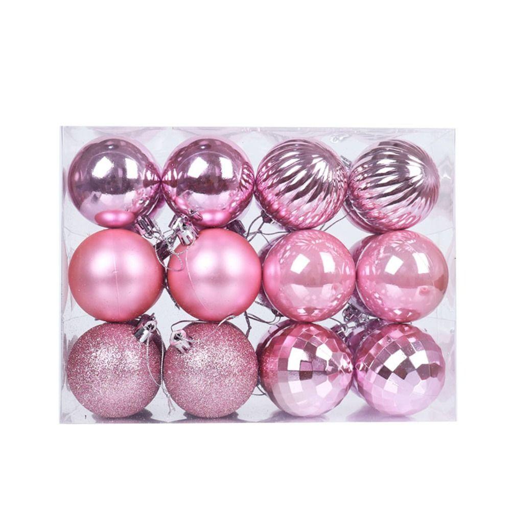 24ks Třpytivé přívěsky Vánoční koule 6cm Vánoční ozdoby na stromeček Party dárky