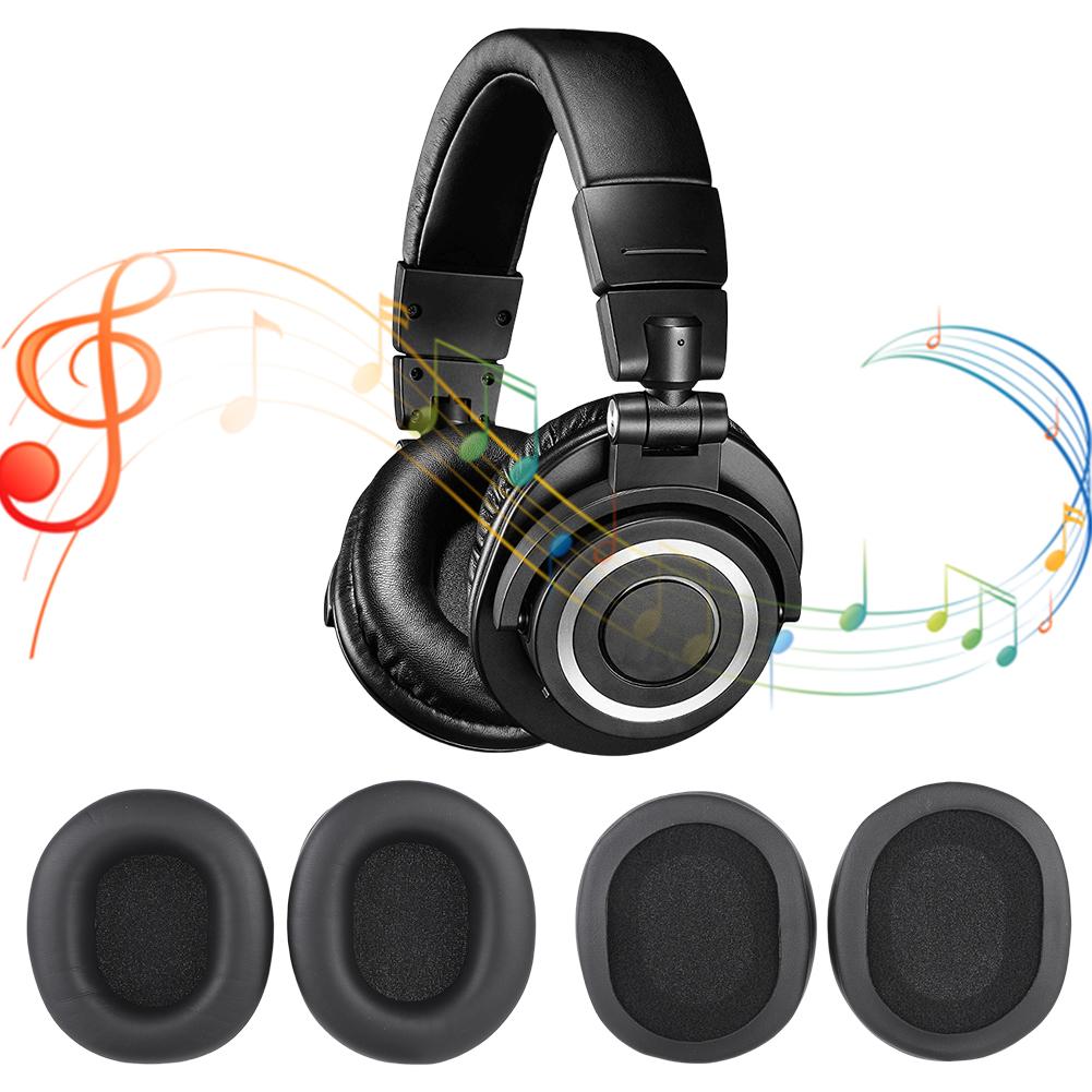

Replacement Ear Pads Cushions Protein Leather Headset Ear Cushions Ear Cups Cover for Audio Technica ATH M50X M50XBT M50RD M40X