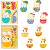 6PCS/Pack Easter Day Cartoon Rabbit Egg Stickers Bunny Make A Face Children's DO IT YOURSELF Puzzle Decals Fun Play Learning