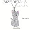 1pc Exquisite Cute And Fashionable Silvery Cat Pendant Necklace, Inlaid With Imitation Zircon Necklace For Girls, Holiday Birthday Party Gifts
