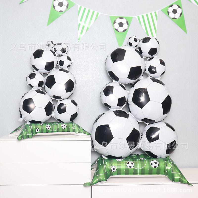 Sport Fußball Thema Geburtstagsparty Stehende Fußballtrophäe Aluminiumfolienballons für Weltcup Party Dekoration Zubehör