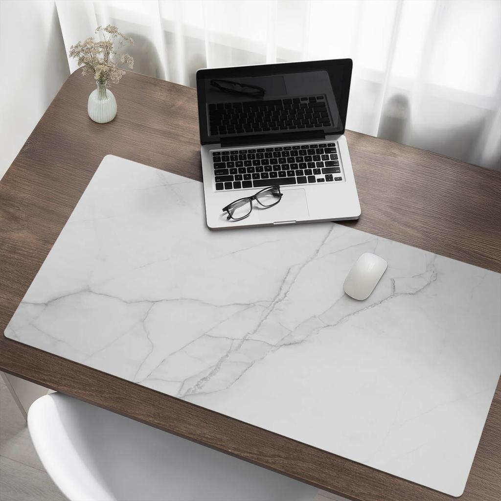 Vinyl Desk Mat with Stylish Marble Vein Print 120x60 Cm