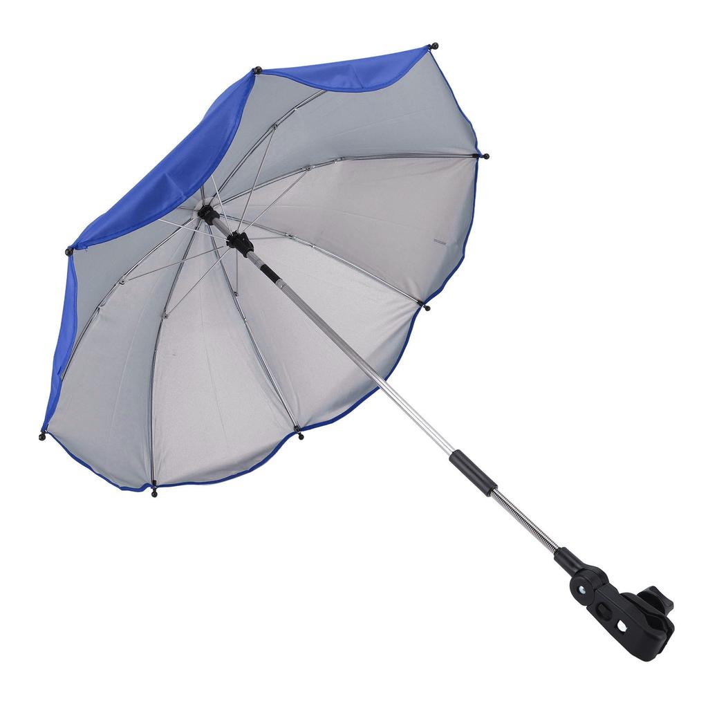 14in Universal Stroller Parasol with UV Protection Adjustable Baby Stroller Umbrella Sapphire Blue (Silver Glue)