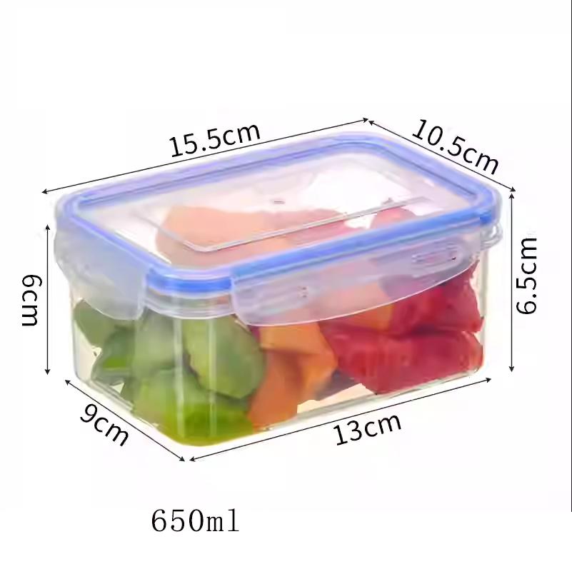 Kitchen Refrigerator Rectangle Transparent Crisper Microwave Heat-resistant Plastic Lunch Boxes Fruit Vegetables Sealed box