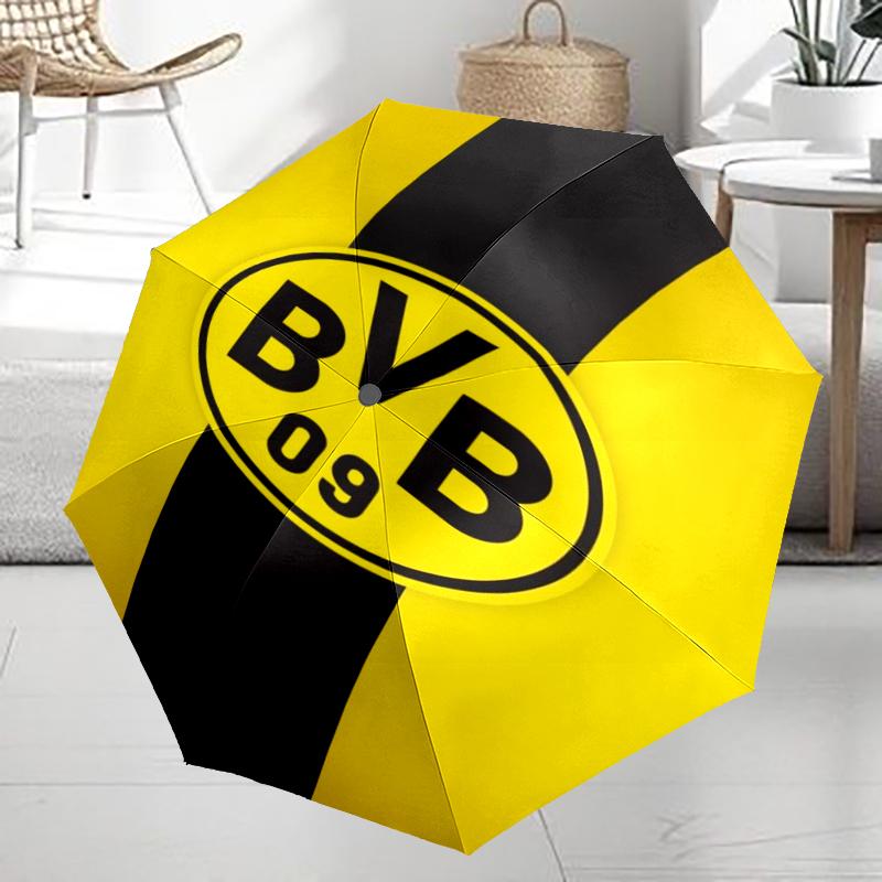 Borussia Dortmund Theme Automatic Umbrella, Lightweight & Portable, 8 Rib, Perfect for Outdoor Travel, Birthdays, Christmas, Gifts.