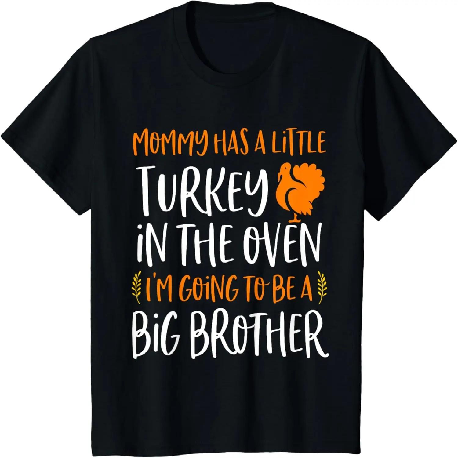 

Kids Big Brother Thanksgiving Pregnancy Announcement Shirt Fall T-Shirt XXXXXL чорний