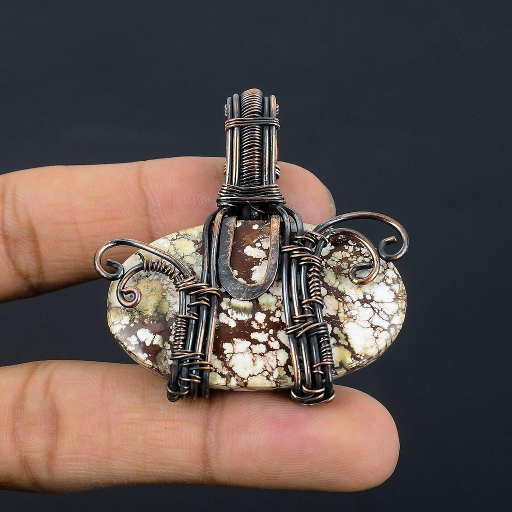 Wild Horse Pendant Gemstone Jewelry, 999 Copper Wire Wrapped Handmade Pendant, Latest Design Jewelry