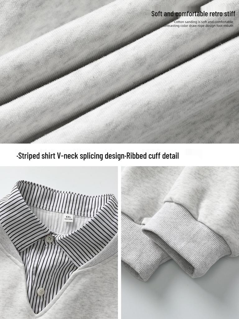 Męska bluza z kapturem w paski w stylu college