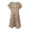 Women's Summer Ruffed Sleeve Small Floral Print  A-line Big Swing Dress