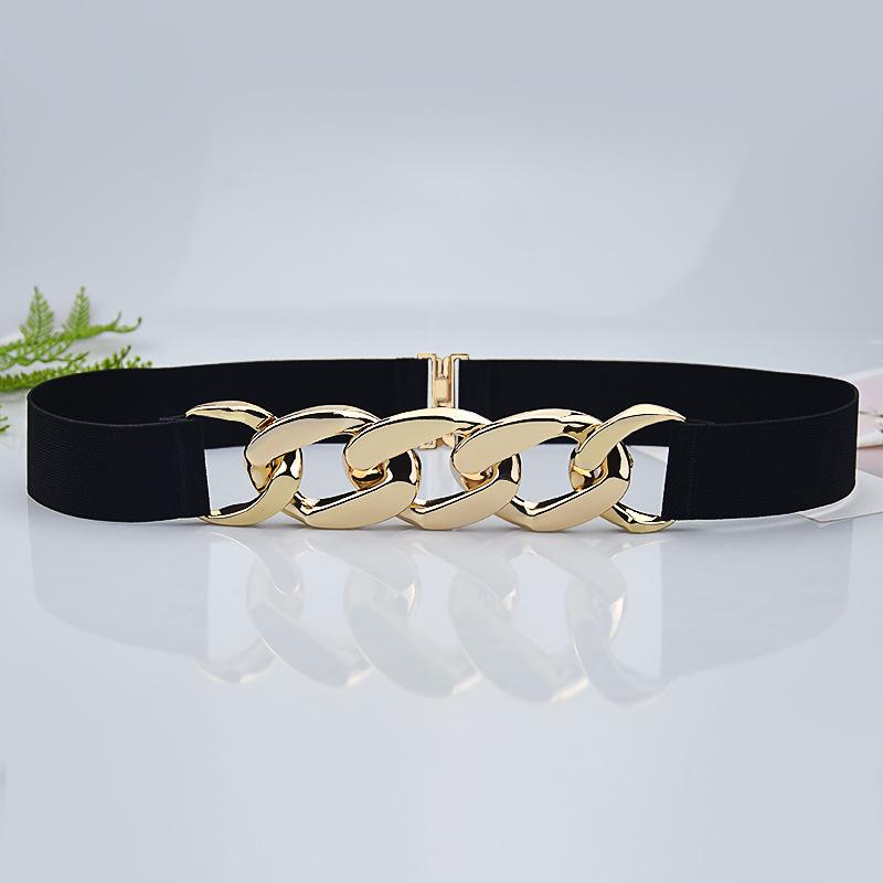 Women's Elastic Metal Chain Waist Belt - Versatile Body Shaper for Suits & Coats