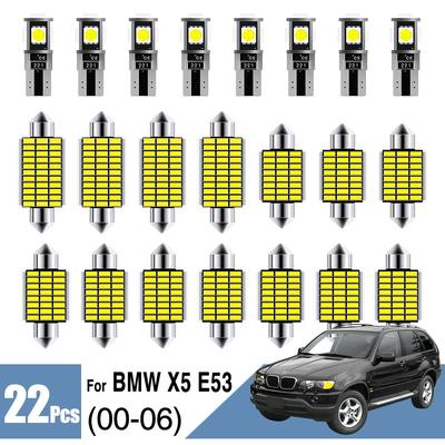 22 pz Interni Kit Luce LED Per BMW X5 E53 2000-2006 Dome Luci Mappa Auto porta Targa Tronco Boot Lettura lampadine CANBUS