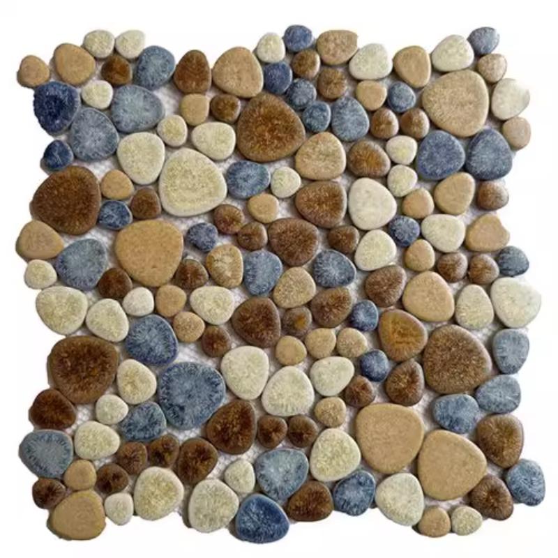 1 Stück 30x30cm Keramik Kiesel Mosaik Fliesen Spa Pools Fischteiche Badezimmer Anti-Rutsch Verschleißfest Boden Wand Dekor Fliesenblatt