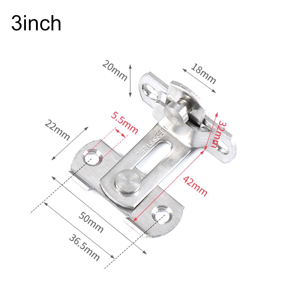 Right Angle Door Latch Hasp 90 Degree Sliding Lock Latch Anti-theft Door Bolt Stainless Steel Cabinet Furniture Lock Hardware