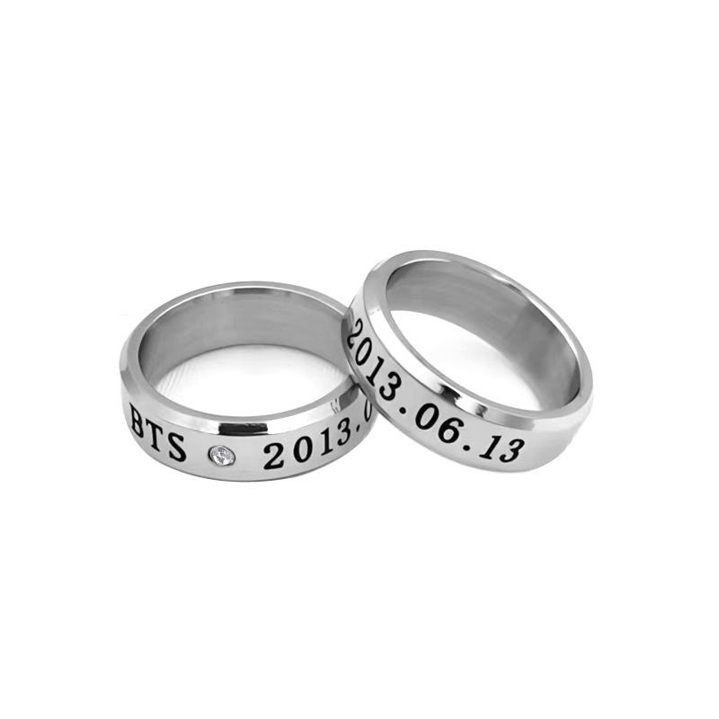 BTS Same Style Birthday Name Rings - Min Yoongi, Park Jimin, Kim Taehyung, Jung Hoseok, Jeon Jungkook