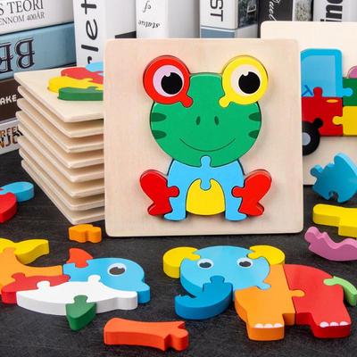 3D Holztiere Puzzle für Kinder - Pädagogische Bausteine für das frühe Lernen