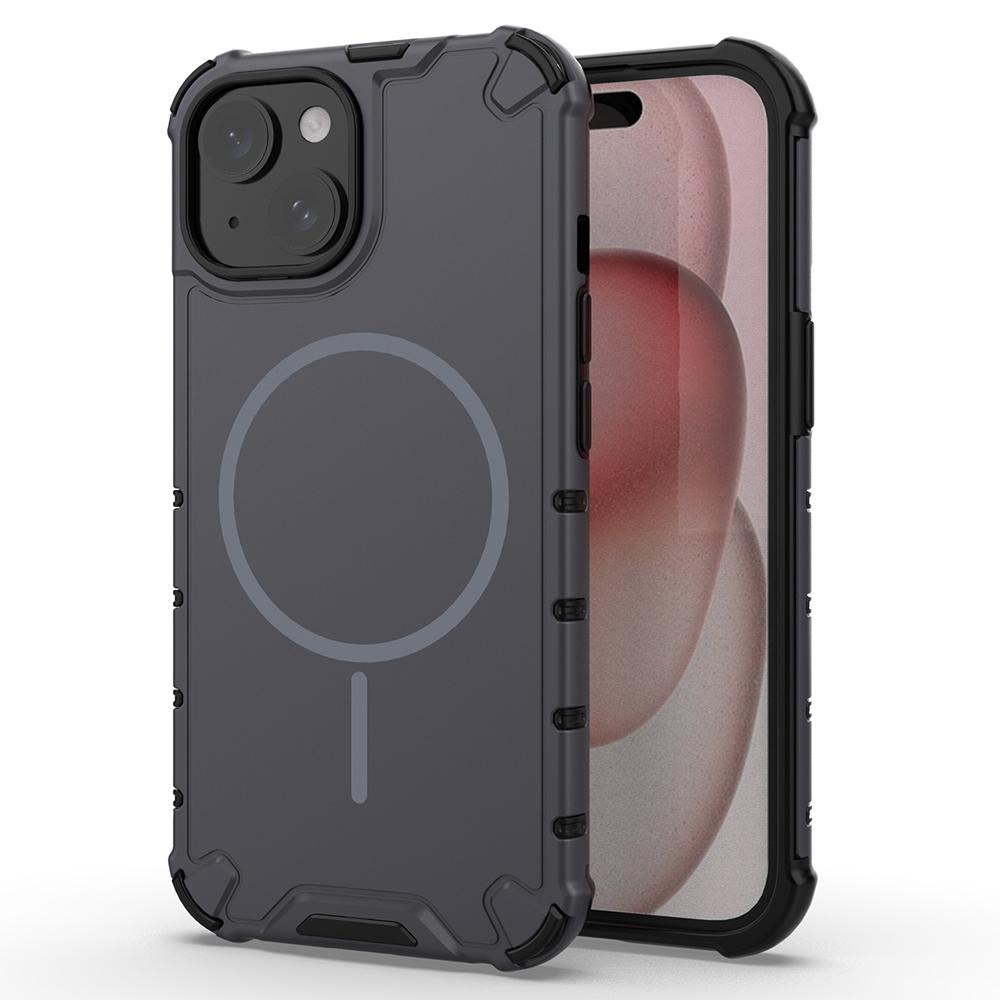 Für iPhone 15 Magnetische Hülle Wellige Textur Wärmeableitung Stoßfest TPU+PC Handy Rückseite