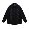 Mens American Vintage Rose Embroidered Corduroy Long Sleeve Shirt Loose Casual Couple Blouse