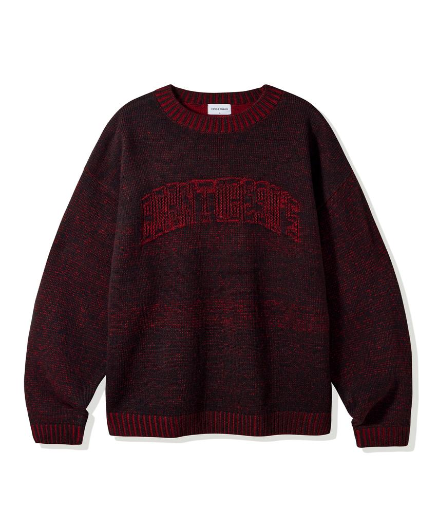 1993STUDIO Two-Tone Graphic Intarsia Knit_Burgundy