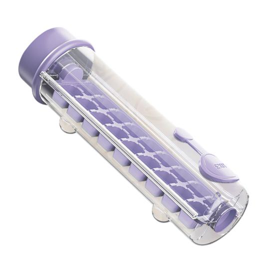

Fridge Storage Ice Cube Maker with Rotating Release BPA-Free Plastic Mold for Freezer Leak-Proof Stackable Space-Saving Ice Box for Home Party фиолетовый