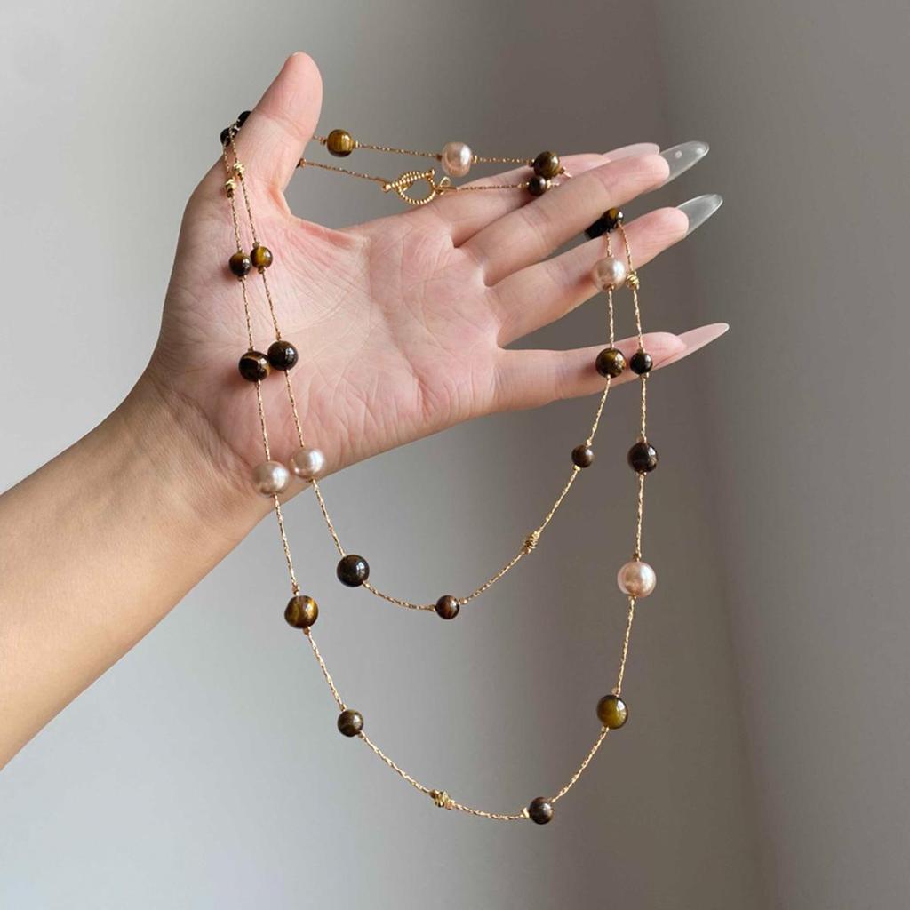 2025 Retro Tiger Eye Necklace: Elegant, Versatile Clavicle Chain with a High-End Luxury Feel