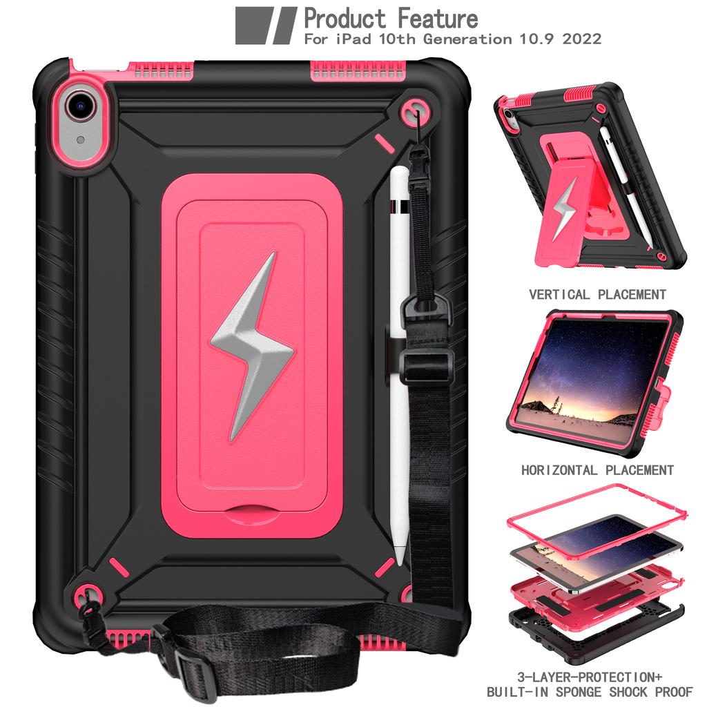 Heavy Duty Stand Case for IPad A16 2025 11th 10.9 2022 10th 10.2 7th 8th 9th Gen Air 1 2 Pro 9.7 2017 2018 3-in-1 Hybrid Cover