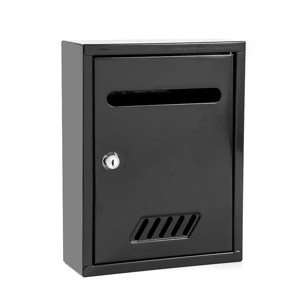 Wall-Mounted Secure Outdoor Mailbox with Key Lock - Metal Drop Box Suggestion Box 2806 чёрный
