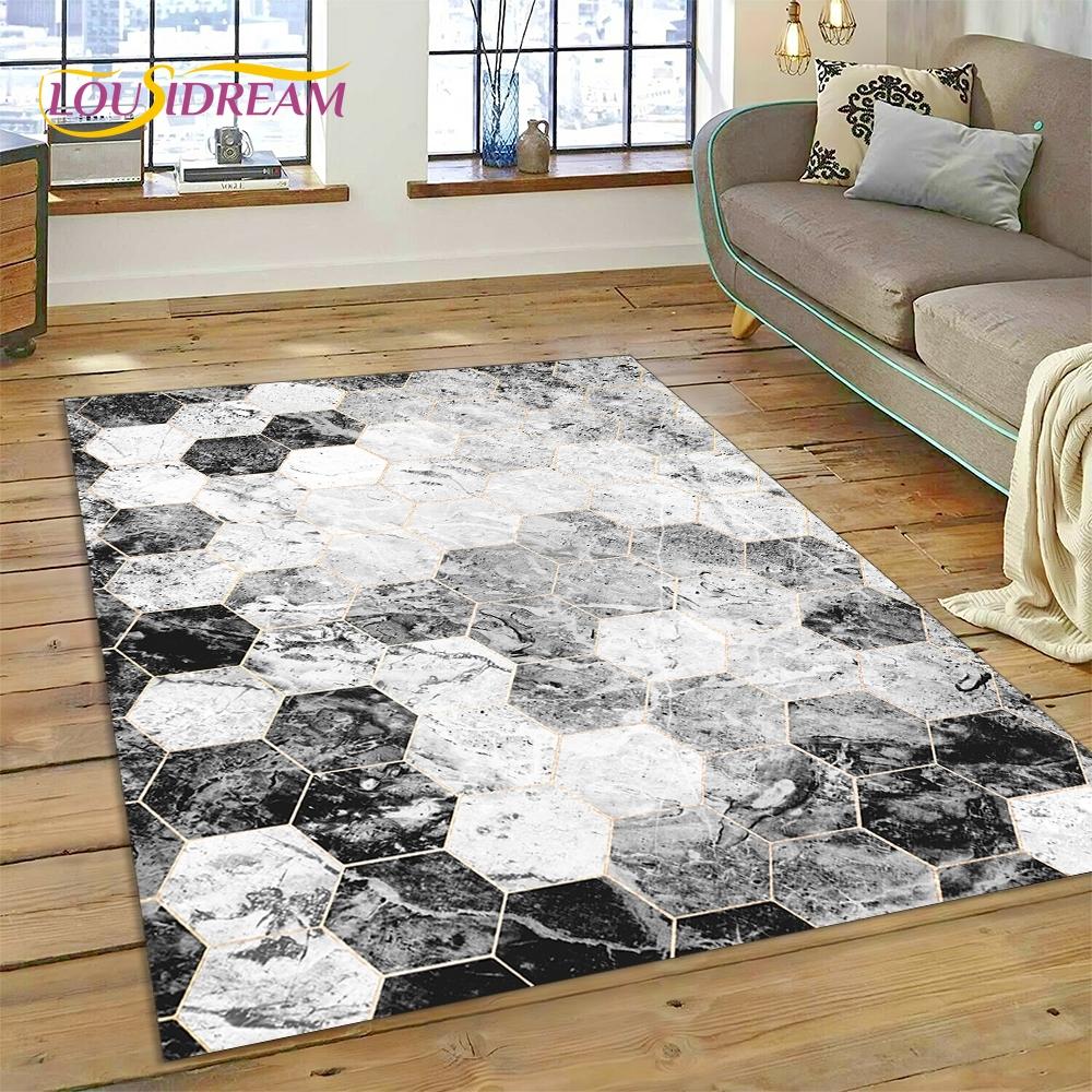 3D Luxurious Green Gold  Colour Marble Dream Rug Carpet for Living Room Bedroom Home Decor,Non-slip Decoration for Sofa Doormat
