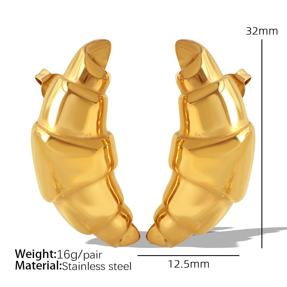 European and American design croissant hammer triangle earrings 18k design commuter earrings