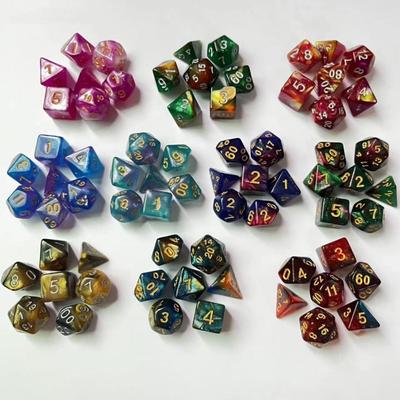 7 ks/sada D12 D20 7-stěnná pro TRPG DND Stolní hra Hrací kostky Mnohoúhelníkové kostky DND kostky