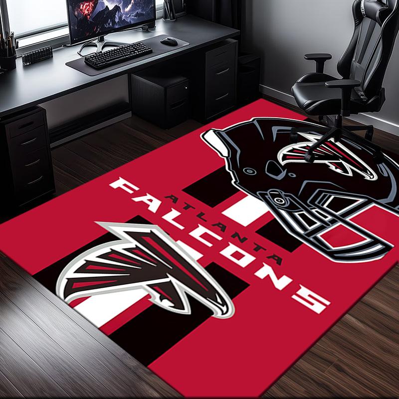 Falcons Logo Rug Office Carpet Non-Slip Mat, Chair Rug Floor Covering for Gaming, Bedroom, Living Room , Home Decor Christmas Gift