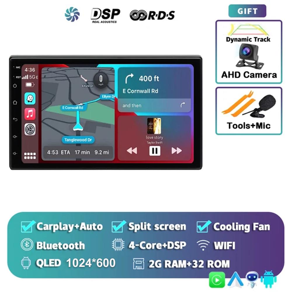 

7-дюймовый 2 Din Android 13 Авто Радио Мультимедиа Видео Универсальный Стерео Carplay GPS Для Volkswagen Nissan Hyundai Kia Toyota