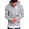 Men's Autumn and Winter Fashion Men's Sweatshirt Solid Color Pullover Casual Hoodie Drawstring Pocket Top