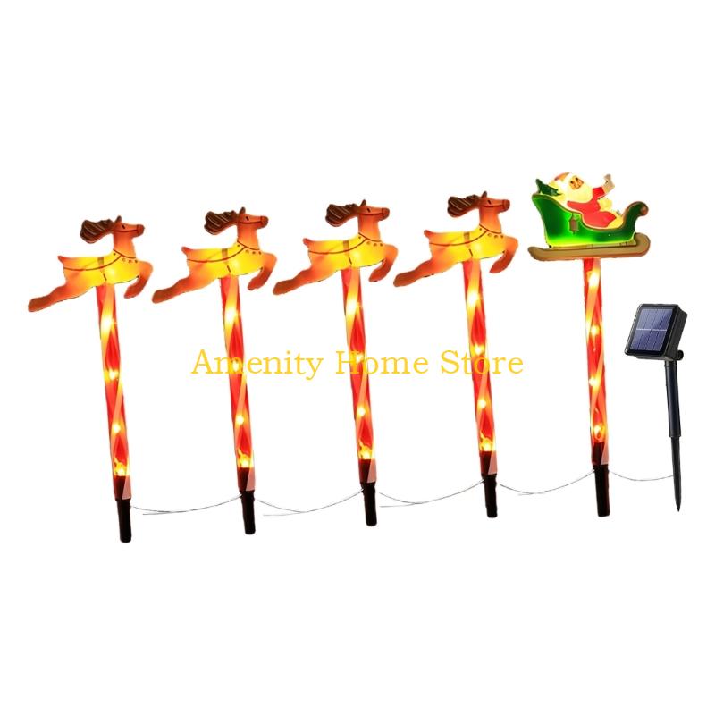 F26C Pack of 6 Solar Christmas Lights with Auto Dusk Sensor Providing Easy Operations for Various Outdoor Celebration