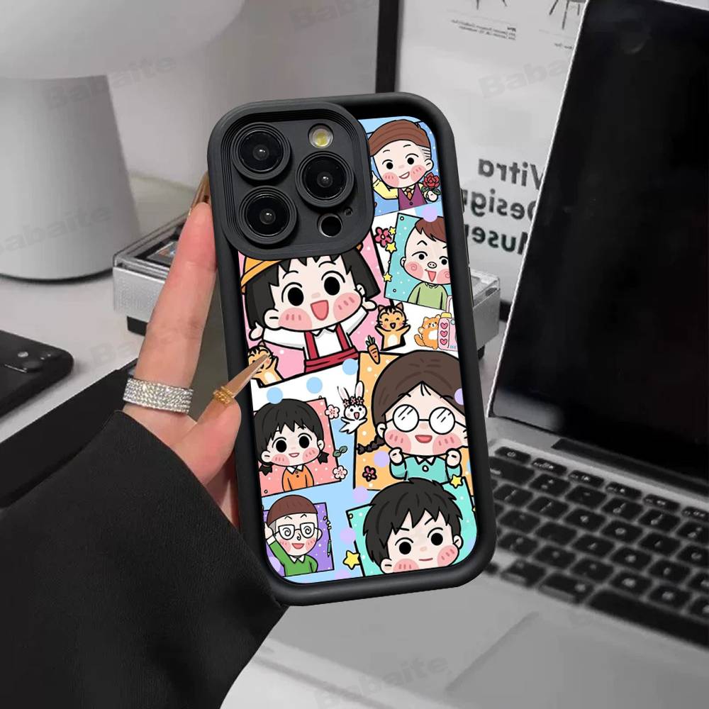 

Чехол для телефона с аниме Чиби Маруко-тян для IPhone 17 16 15 14 13 12 11 Pro Max Mini Plus Мягкая задняя крышка из ТПУ iPhone 11