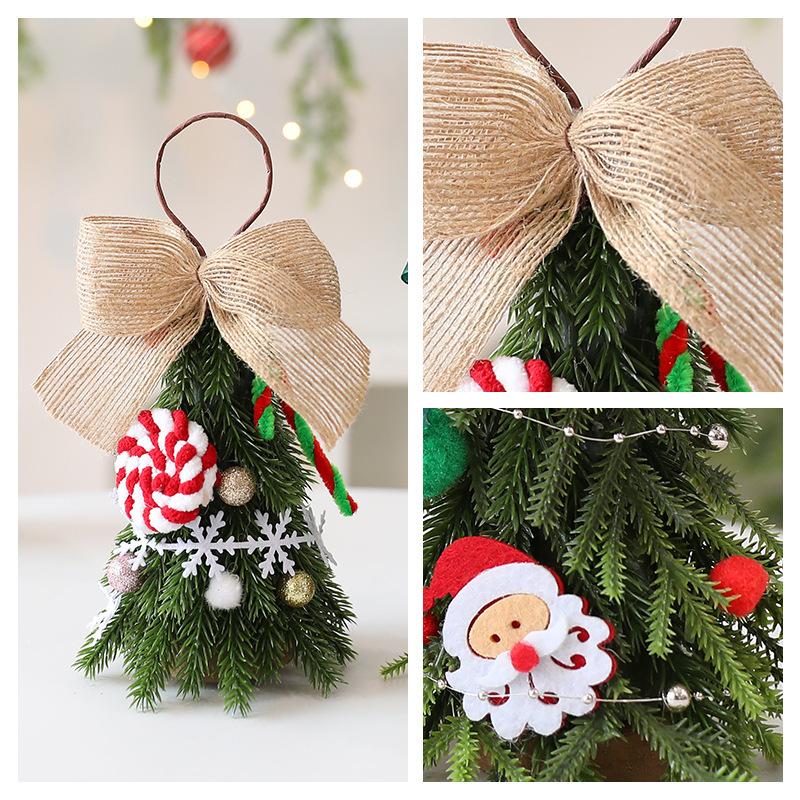 Mini Desktop Christmas Tree Ornament Christmas Scene Decor Hanging Accessory