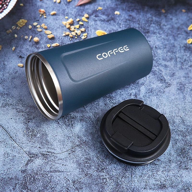 Simple Stainless Steel Coffee Cup Double-Layer Vacuum Thermos Cup Car Portable Gift Water Cup
