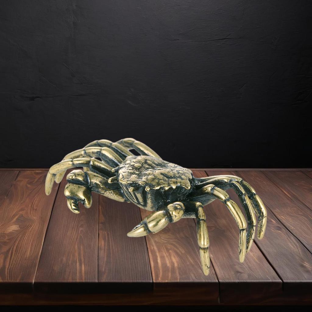 Brass Crab Figurine Animal Ornament Collectable Home Or Office Home Decor Small Animal Statue