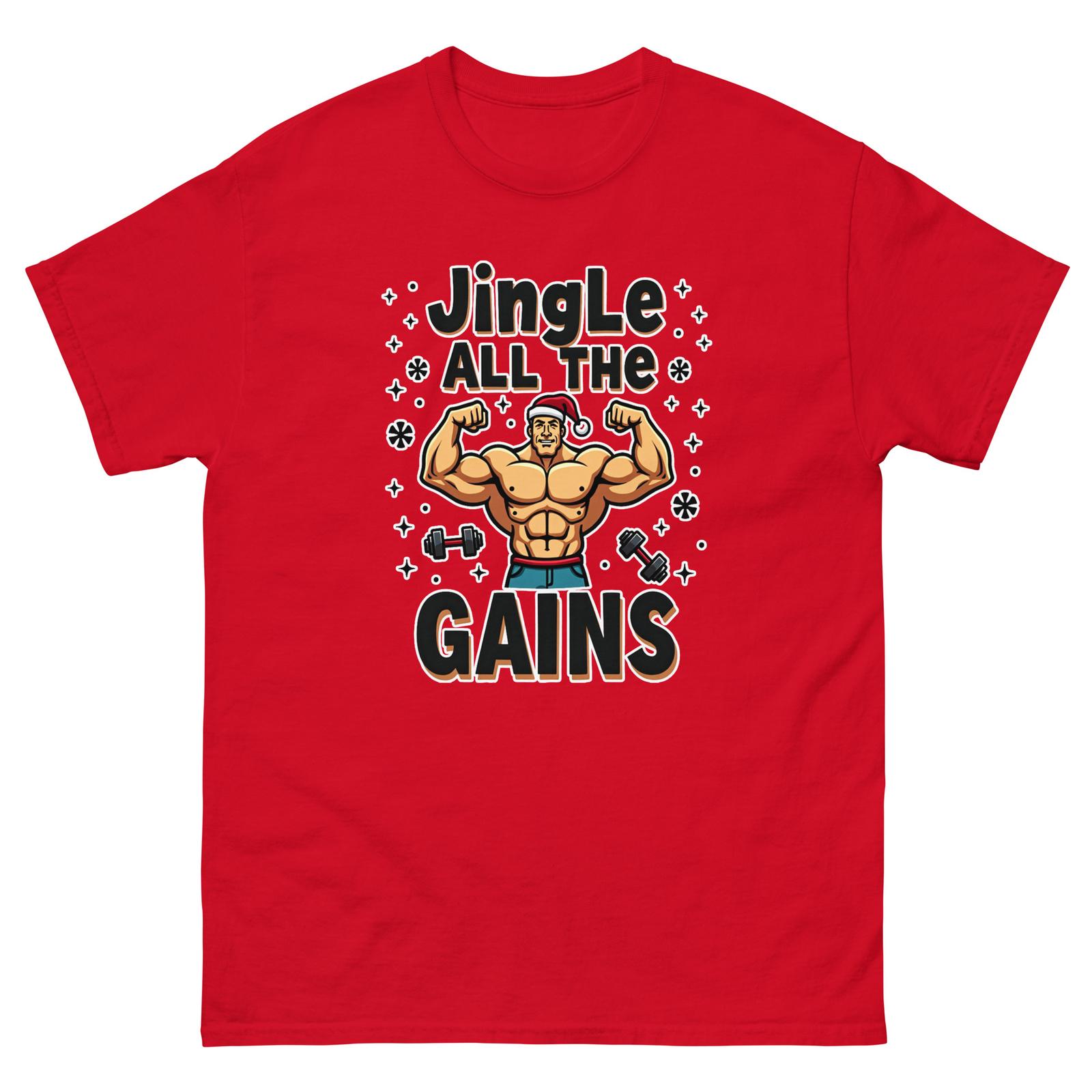 Jingle All The Gains Christmas Xmas Funny T-Shirt S