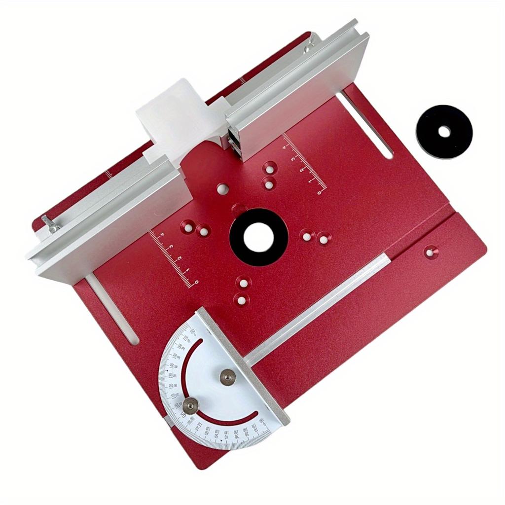 Aluminium Router Table Insert Plate Woodworking Trimmer Electric Wood Milling Flip Plate with Miter Gauge for DIY Working Benche