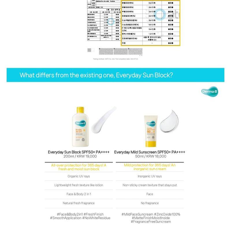 Derma: B - Everyday Mild Sunscreen