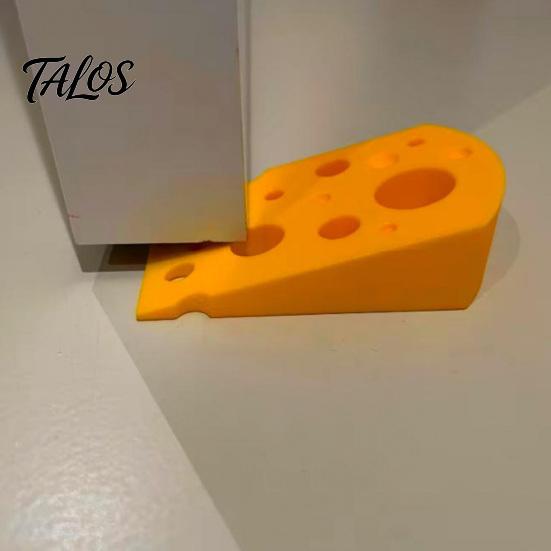 Talos 3D-gedruckter Käse-Türstopper, Rutschfester Türstopper, Stabile Basiskeil, Schützt Wände Möbel, Kreativer Türstopper für Schlafzimmer Wohnzimmer