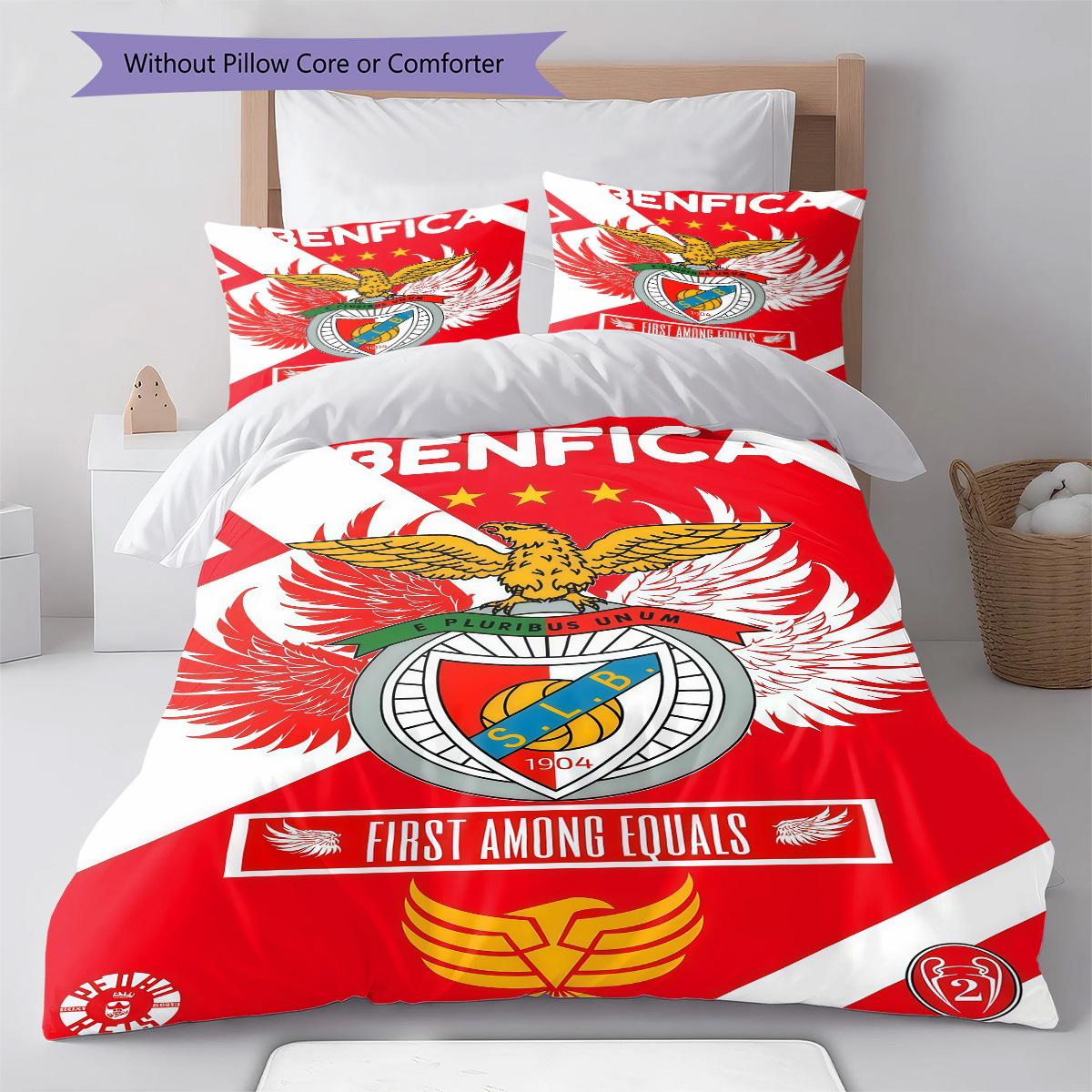 

S.L. Benfica logo ,Pattern Bedding Quilt Set Quilt Cover Pillowcase Home Decoration Birthday Gift (1 * duvet cover + 2 * pillowcase, without core) 135x200cm