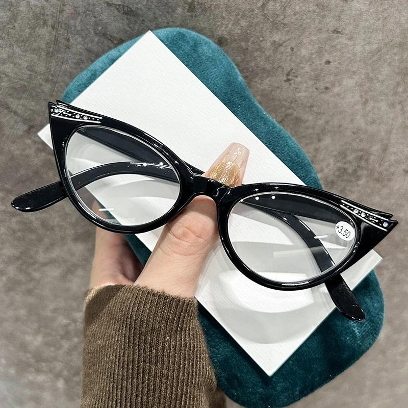 Mode Damen Cat Eye Lesebrille Neue Trendy Blau Licht Blockieren Weitsicht Brillen Rezept Presbyopie Brillen 0 + 1,5