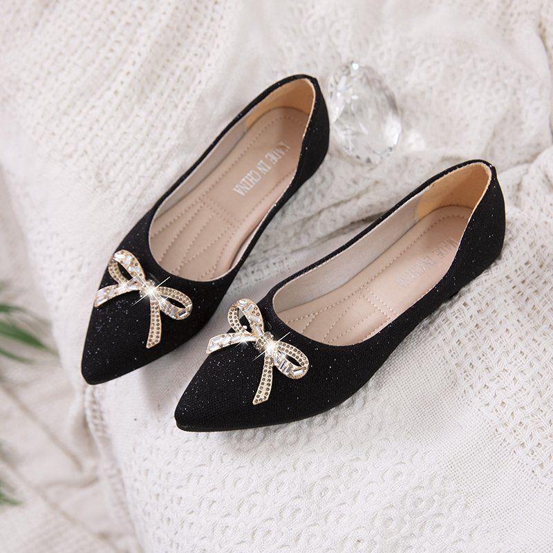 

Новые туфли-балетки для свадьбы 2024 года, туфли невесты, балетки для свадьбы, женские туфли с острым носом, золотые туфли для подружки невесты 40 чёрный